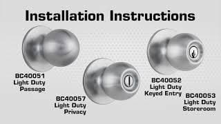 Brinks Commercial Light Duty Knob Installation Video (Covers BC40051, BC40052, BC40053 and BC40057)