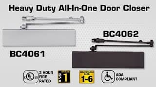 Brinks Commercial BC4061 and BC4062 Heavy Duty All-In-One Closer Parallel Mount Install Instructions