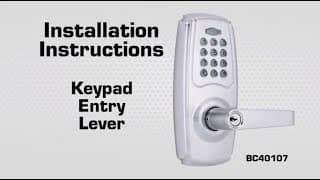 Brinks Commercial Grade 2 Keypad Entry Lever Installation Video